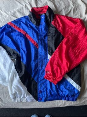 Dior Men's Blue, Red & Black RAREColorblock Windbreaker Jacket Vintage